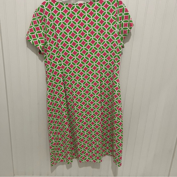 Katherine Way Vibrant Green and Pink Midi Dress - Picture 4 of 4
